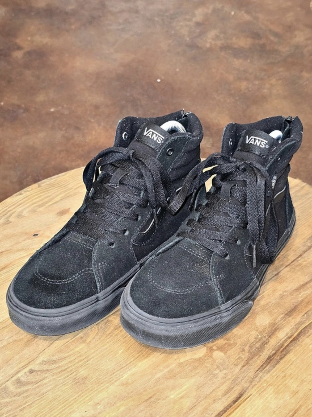 VANS Filmore Hi Zip Triple Black High Top Sneakers Youth 4